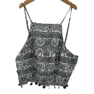 Millau Cropped Sleeveless Top with Coin Hem Size Small New